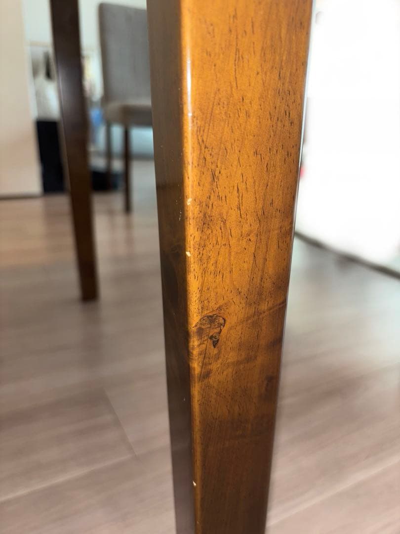 大理石柄ダイニングテーブル　拡張式