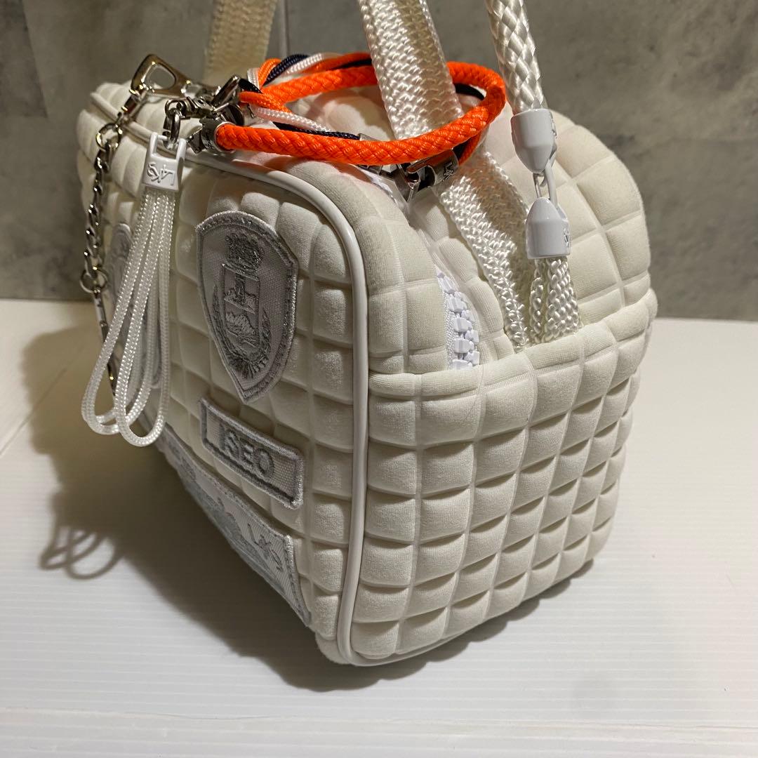 【希少】L4K3 レイク　マカロンバッグ　2WAY 　ホワイト　パッチ　完売品