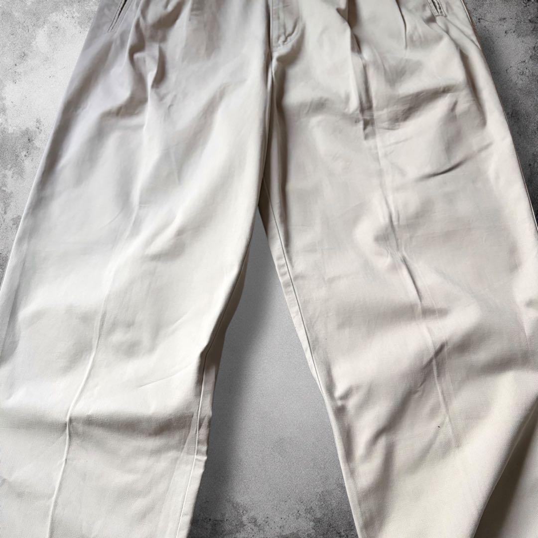 90s USA製 DOCKERS ツータックワイドチノ ヴィンテージ 白チノパン 90s