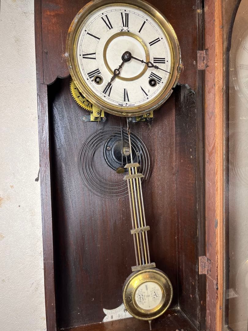 高野時計　装飾型　柱時計　古時計　振り子時計　レトロ　ゼンマイ　ボンボン　精工舎