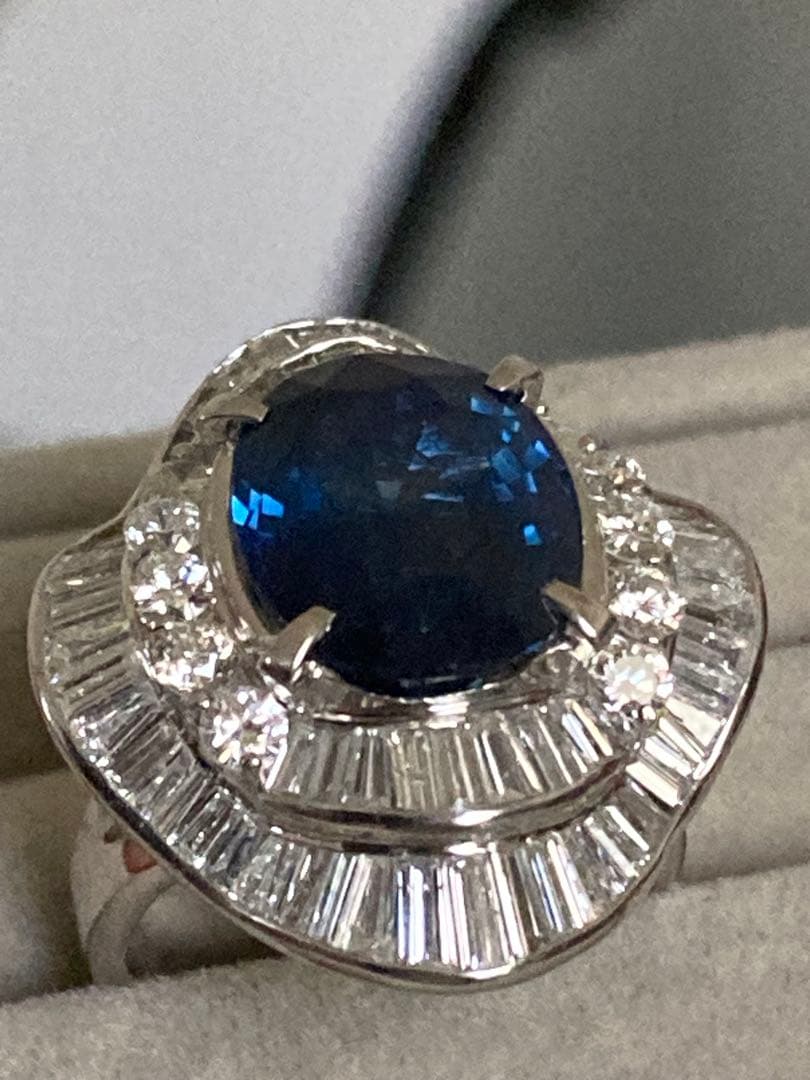 fantasyプラチナ天然サファイア7.45カラットリング