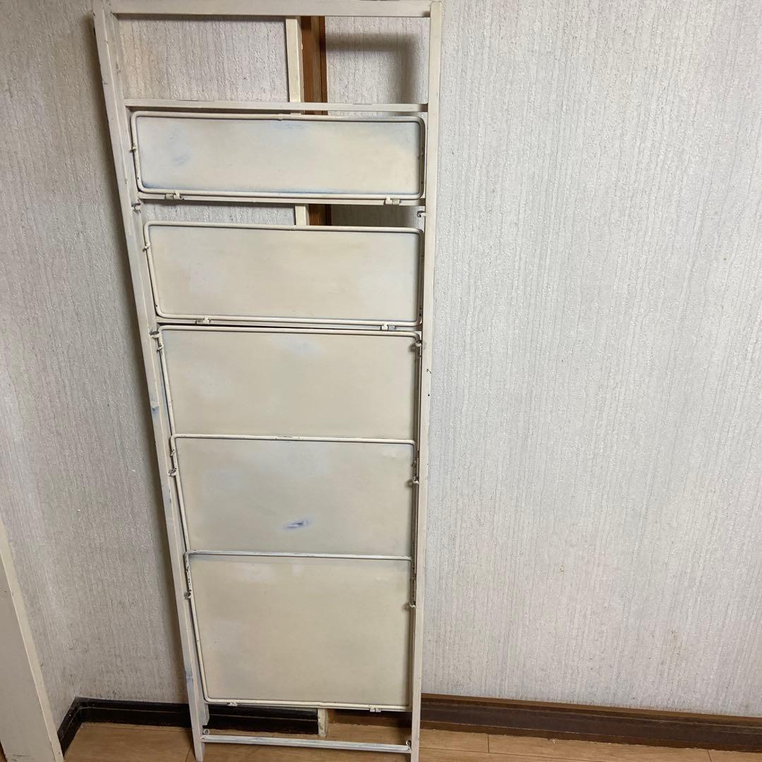 折りたたみ アイアンラック シェルフ アイボリー