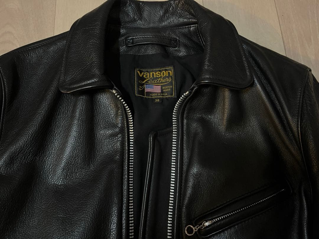 Vanson ブラックレザーライダースジャケット 38 楽天市場】VANSON