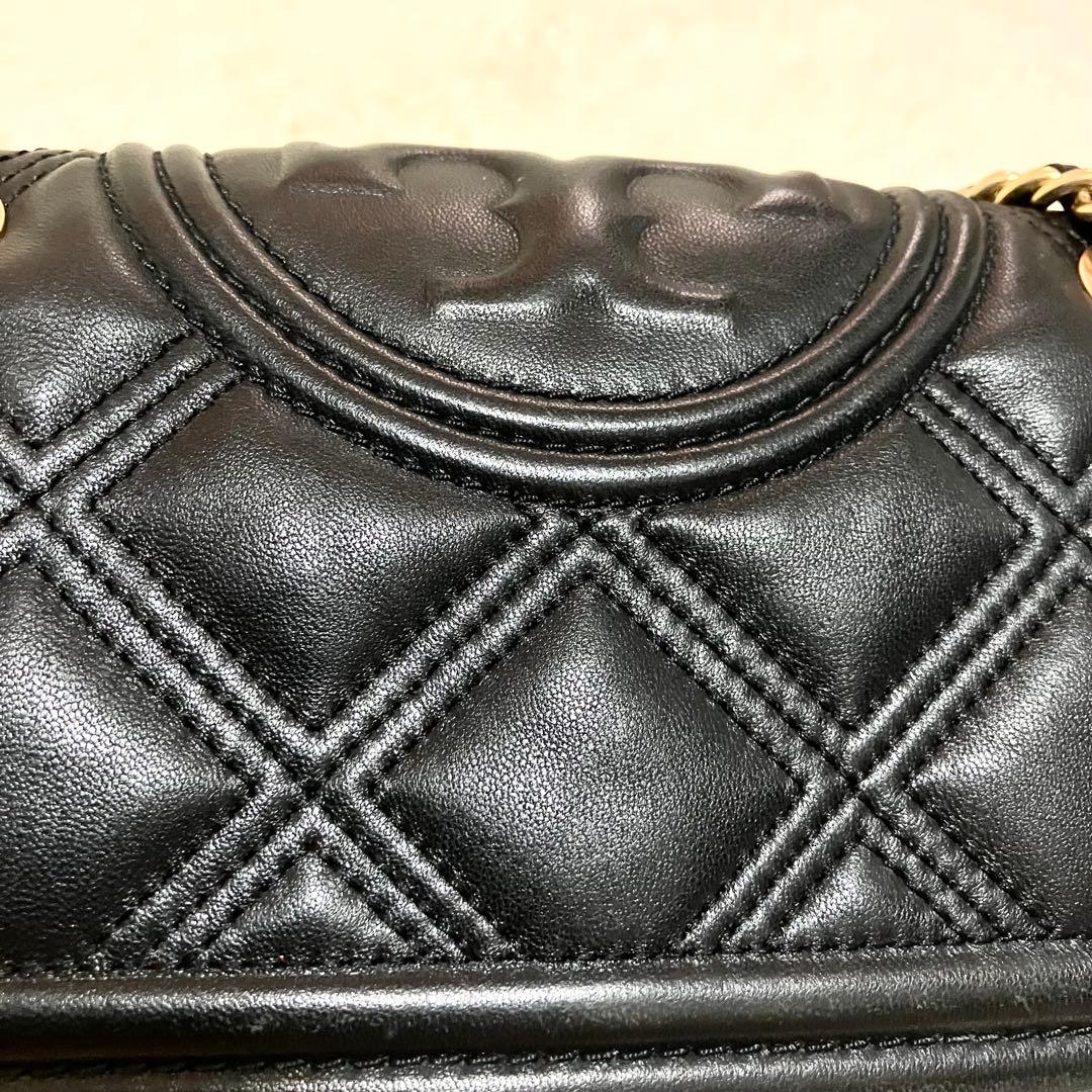 【良品】トリーバーチ＊キルティング ゴールドチェーン レザーブラック