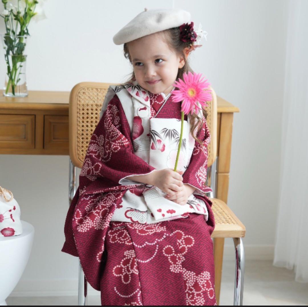 新品同様✨超美品✨七五三 3歳 女の子 着物　被布セット【ひよこ商店】