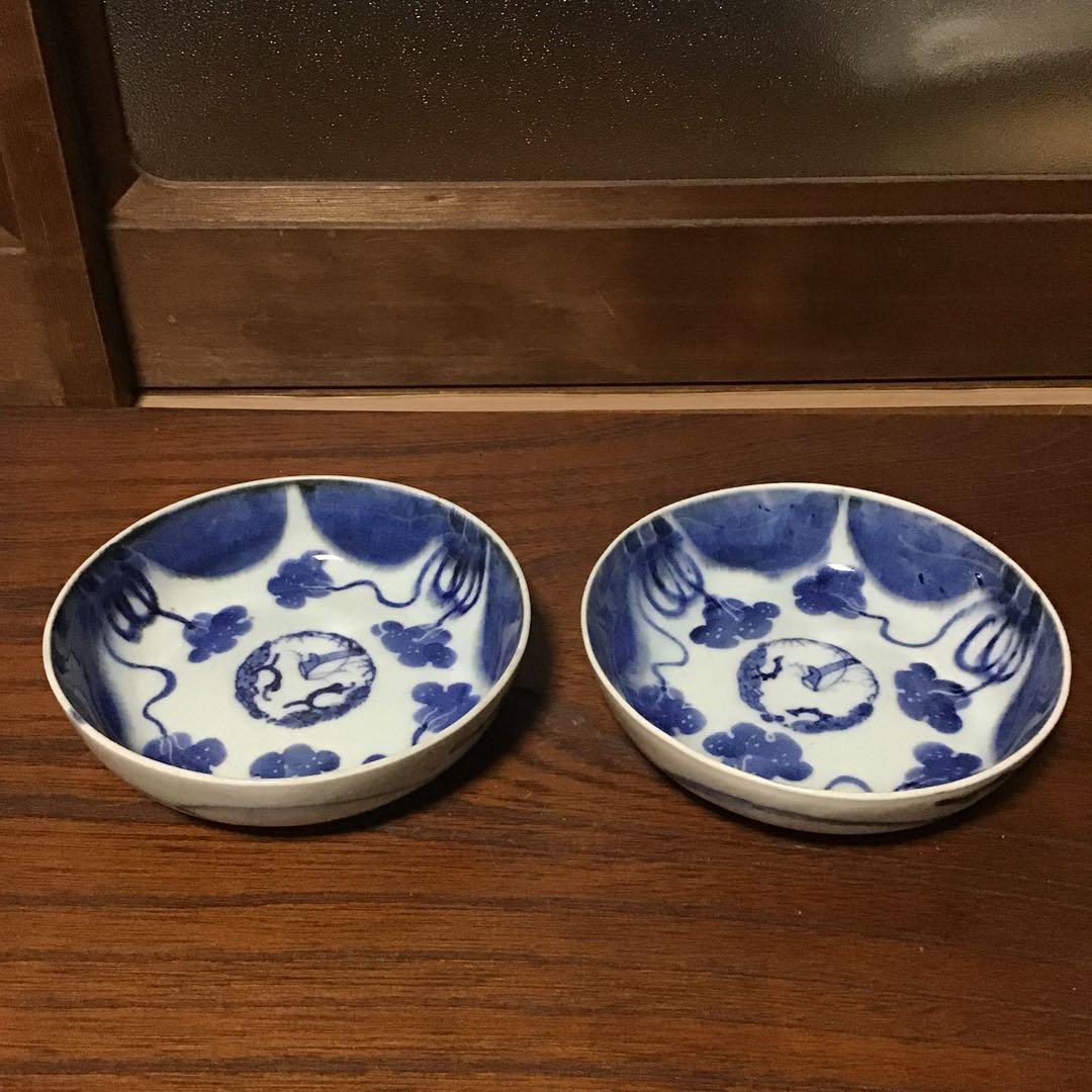 古伊万里染付花の図小鉢2客 江戸時代 - メルカリ