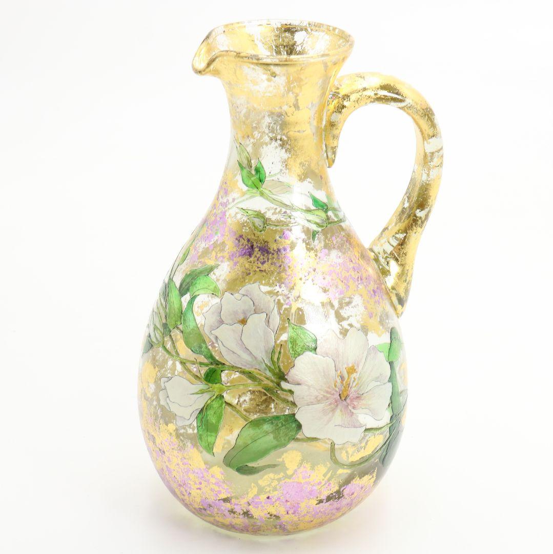 寺田正作 伽羅須装飾画 澂 ガラス トルコキキョウ 在銘 共箱 M517