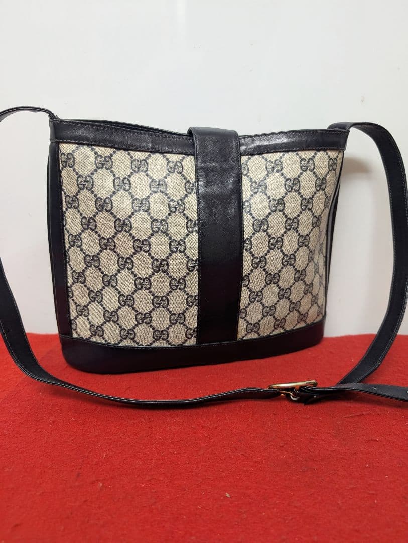 美品 極希少！gucci シェリーライン ショルダーバッグ マーモント ネイビー