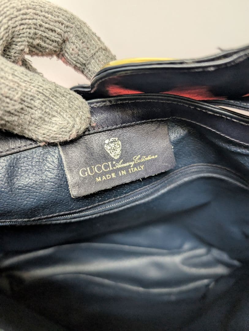 美品 極希少！gucci シェリーライン ショルダーバッグ マーモント ネイビー