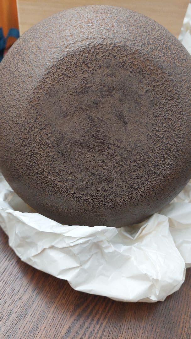 鉄瓶 平丸刷毛目 佐藤 清光 作 未使用 箱付き 茶乃湯釜 佐藤清光 釜の