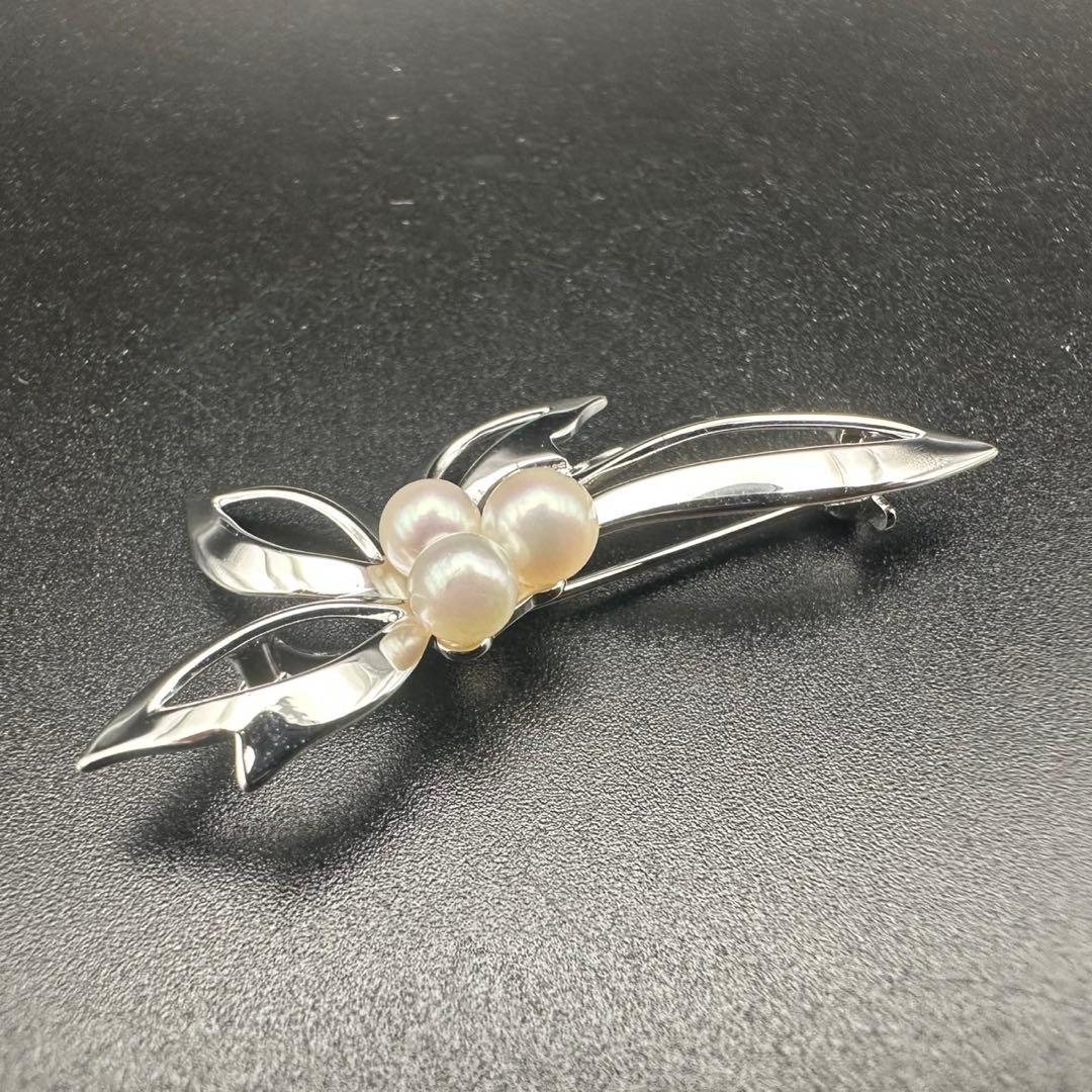 極美品✨ MIKIMOTO ミキモト パール ブローチ ロゴ 刻印 1135