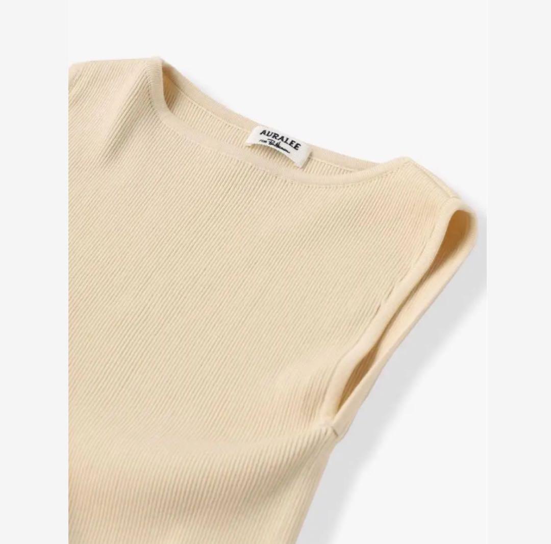 【美品】★オーラリー×ロンハーマン 別注 ギザボートネックノースリーブ　サイズ１