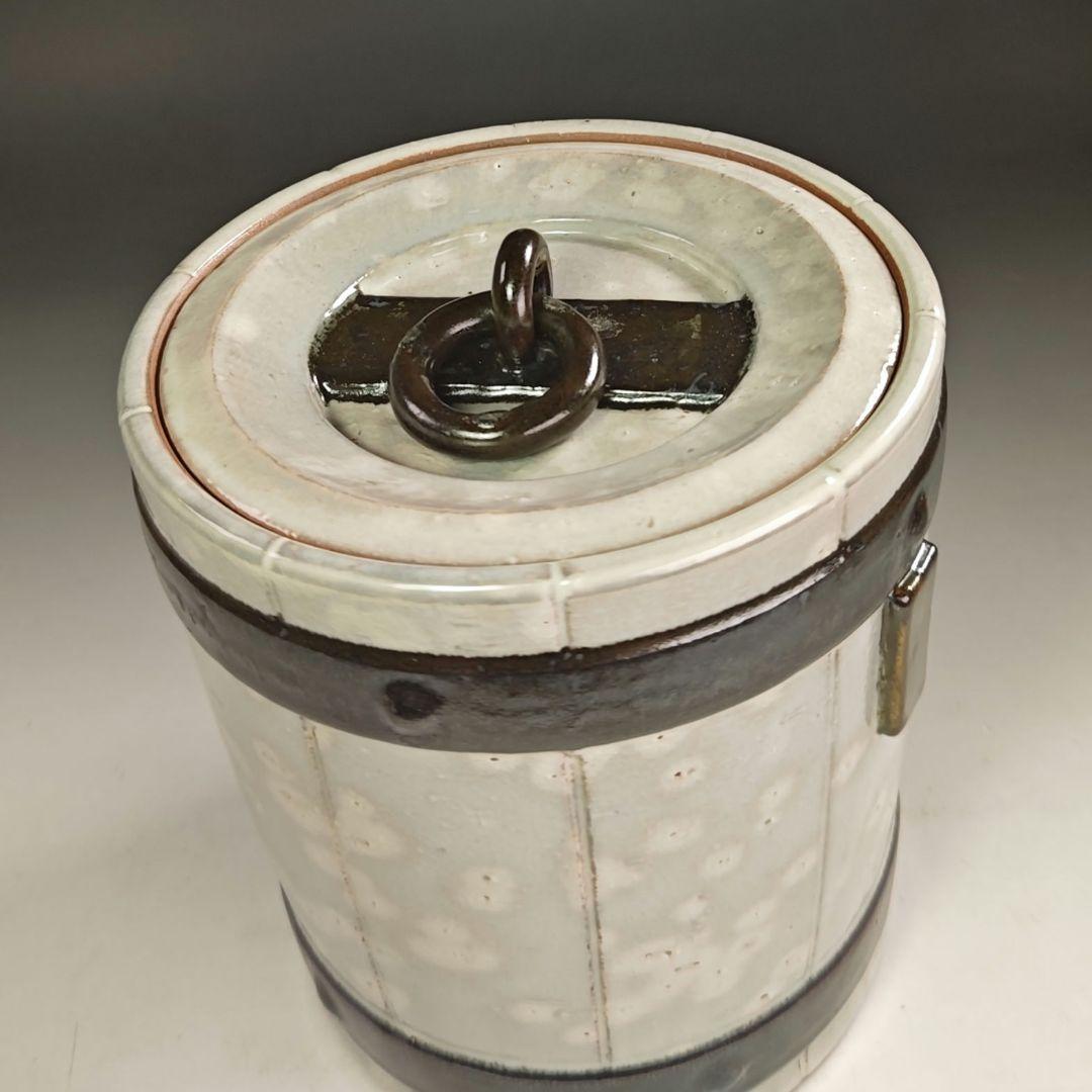 ウ297 水指『三代目 加藤利昇』『乾山写 釣瓶 水指 共箱』茶道具