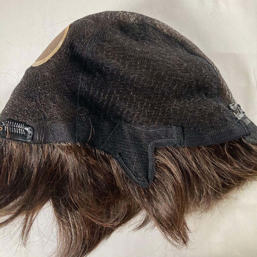 マダムヒロコ　フルウィッグ　ショート　人毛MIX 　総手植え　ナチュラルブラウン