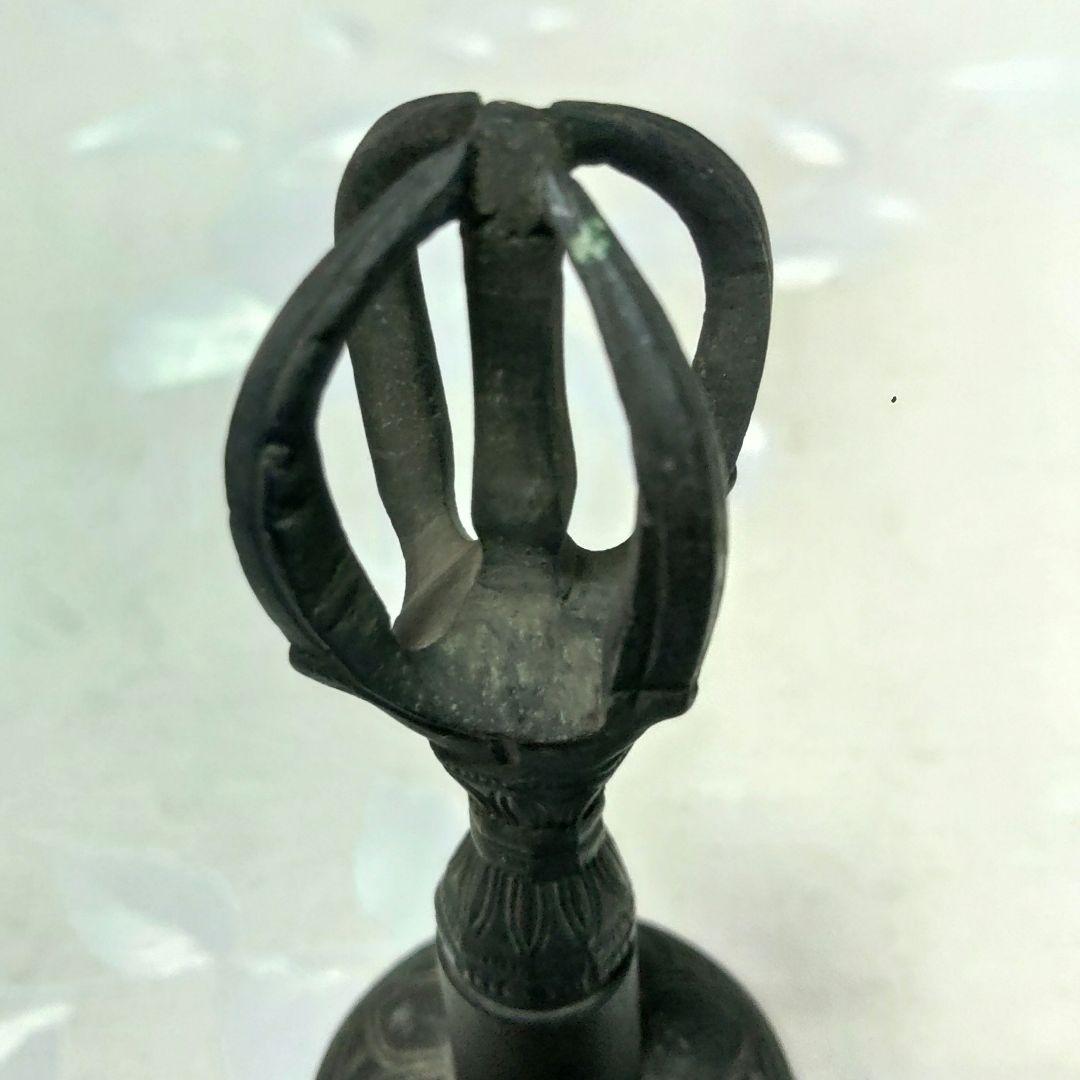 古銅 金剛鈴 五鈷鈴 密教法具 独鈷鈴 銅製 仏教美術 ア12