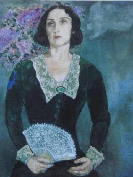 シャガール、緑衣のベラ、希少画集画、新品高級額付