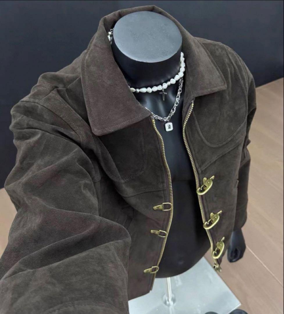 短丈 ファイヤーマンジャケット スウェード opium archive 短丈