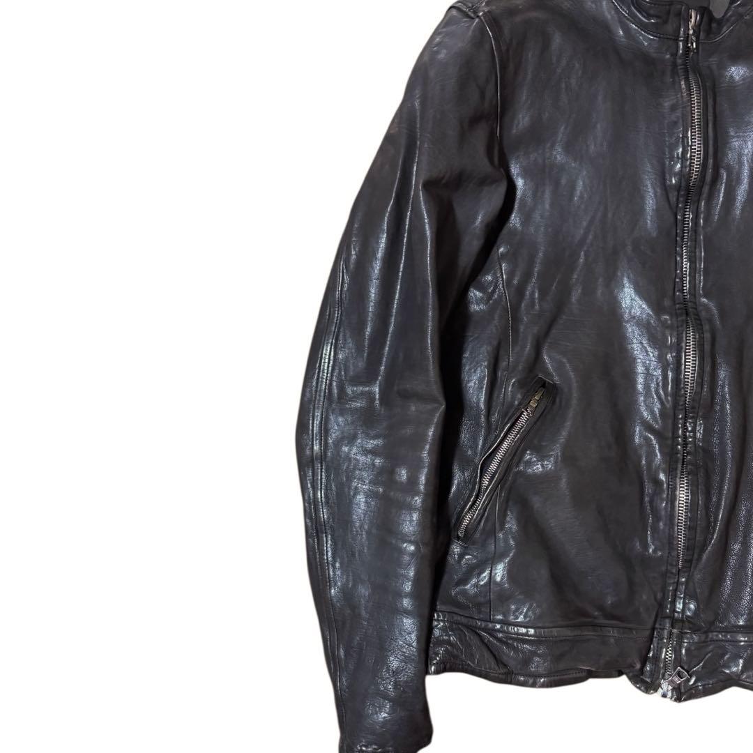 BACKLASH 製品染め イタリアンバッファロー シングルライダース S 黒