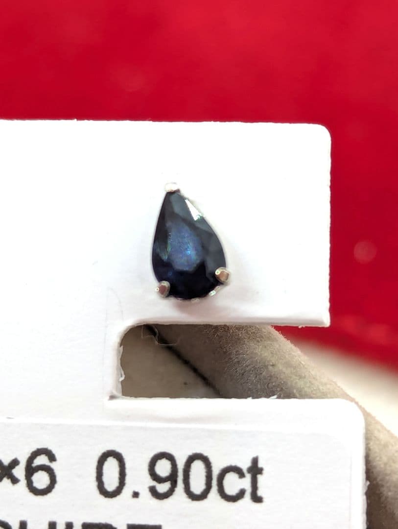 PT900 天然 サファイア ピアス 0.90ct