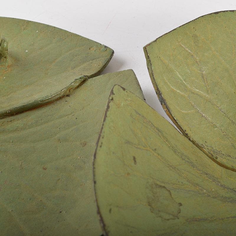 中国　銅製　蓮葉に蛙　香立　香皿　在銘　2点まとめて　N　6495