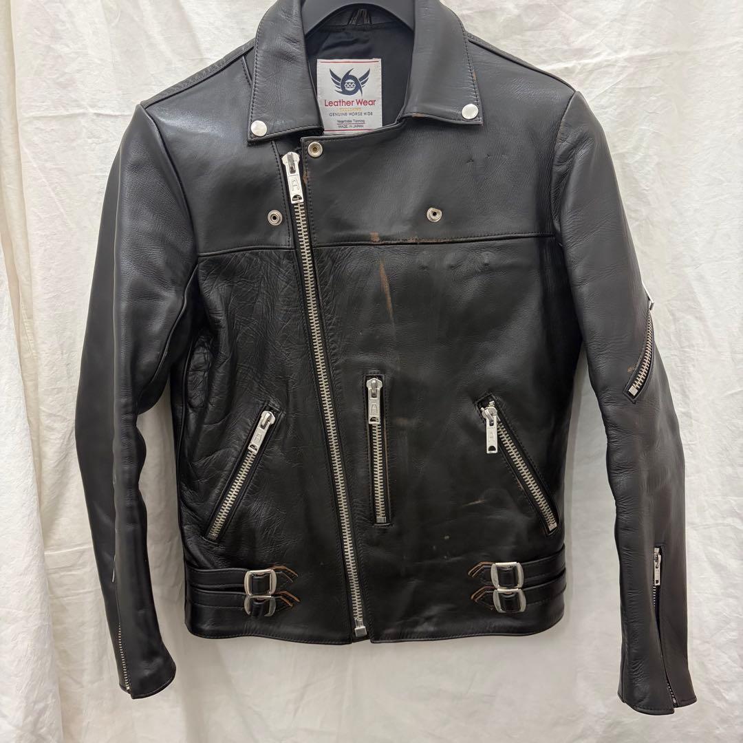 日本製 茶芯】666 ライダース LJM-12TFベジタン ホースハイド 34