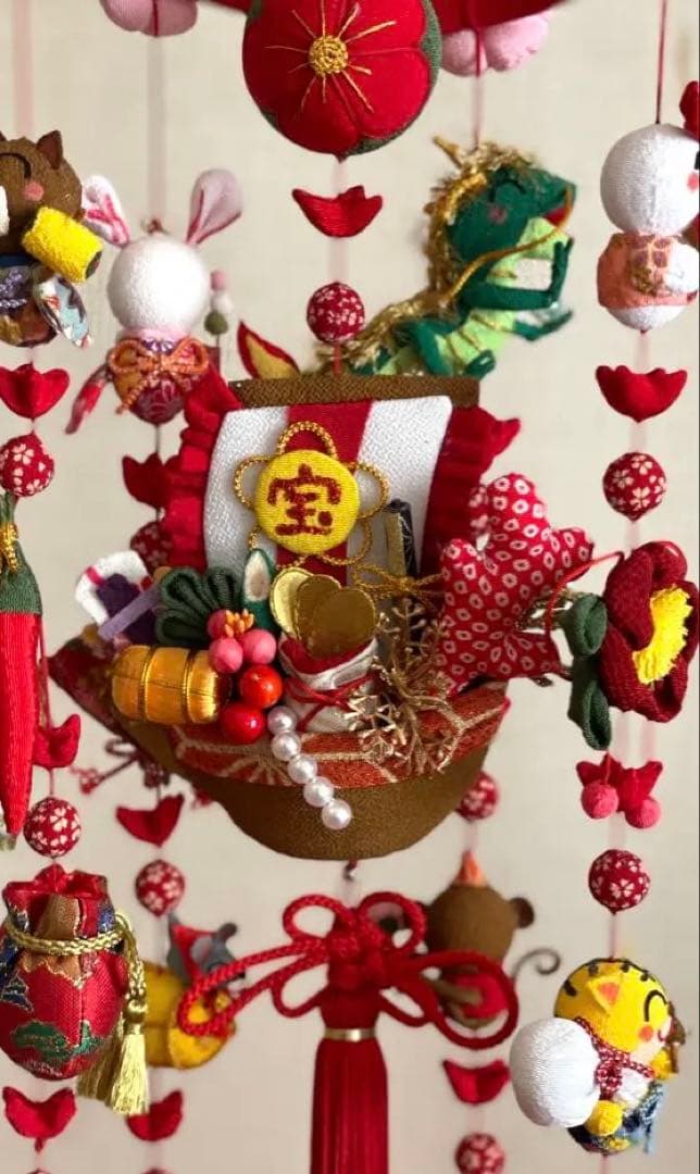 十二支の吊るし雛(木目込みまり　梅)