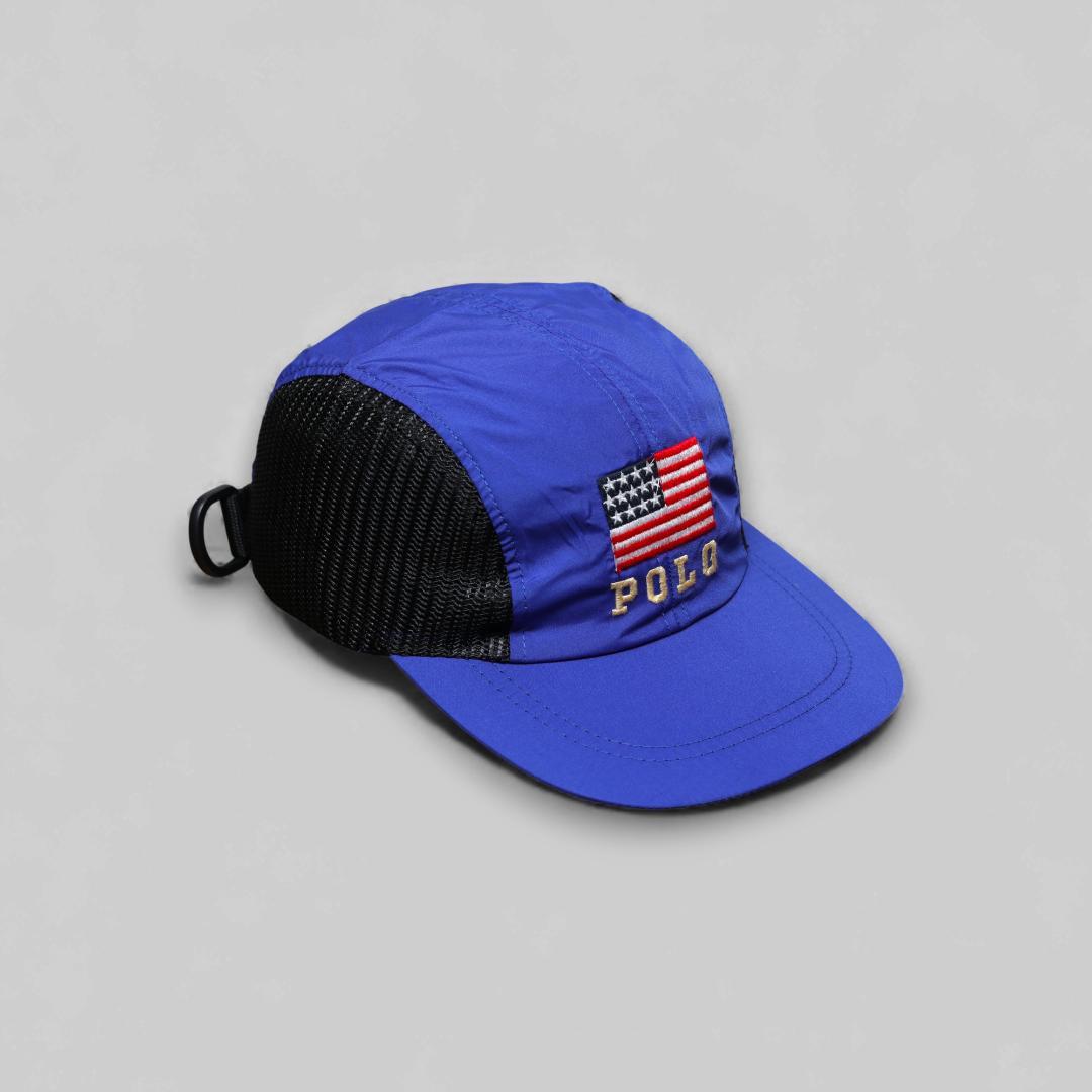 <USA製> 90's POLO SPORT メッシュキャップ 古着 VINTAGE Ralph Lauren Polo Sport Mesh Nylon Blue Cap Hat POLO SPORT