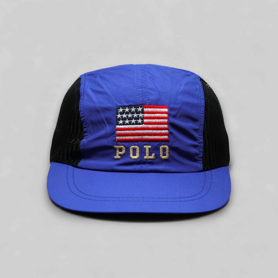 <USA製> 90's POLO SPORT メッシュキャップ 古着 VINTAGE Ralph Lauren Polo Sport Mesh Nylon Blue Cap Hat POLO SPORT