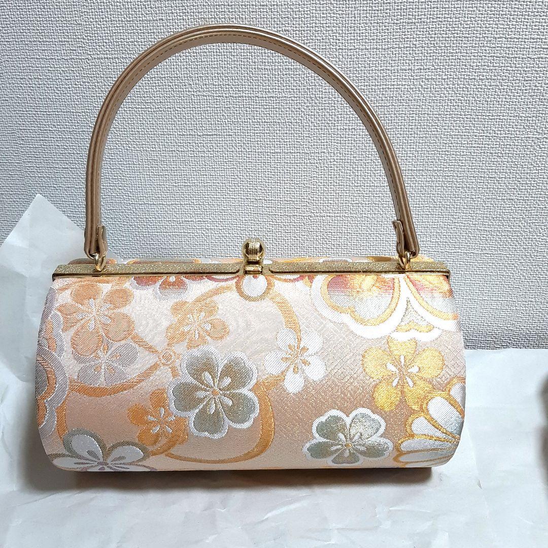 美品　高級和装バッグと草履セット　ベージュゴールド　成人式　卒業式　振袖　式