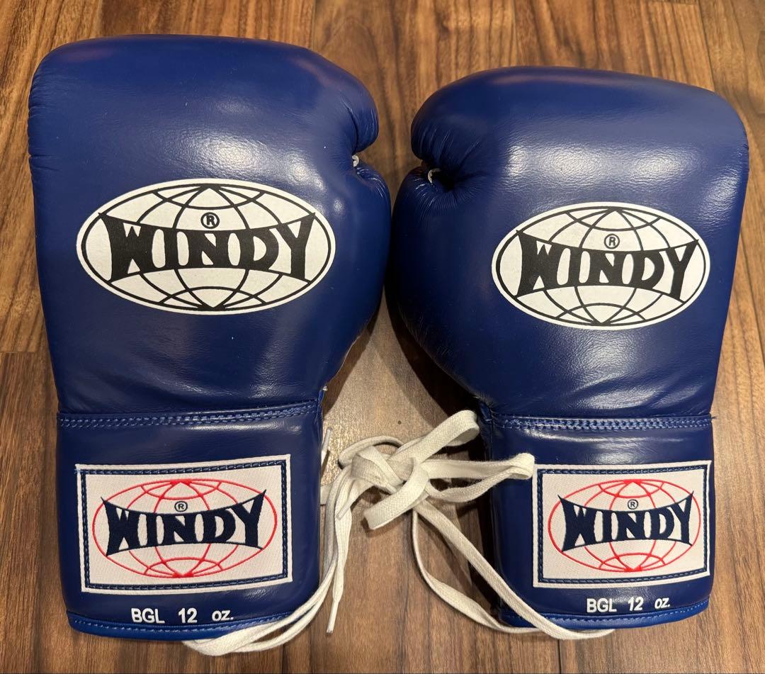 新品　WINDY ボクシンググローブ 12 oz 青　ヒモ式 新品 WINDY ボクシンググローブ 12 oz 青 ヒモ式 WINDY（ウィンディ