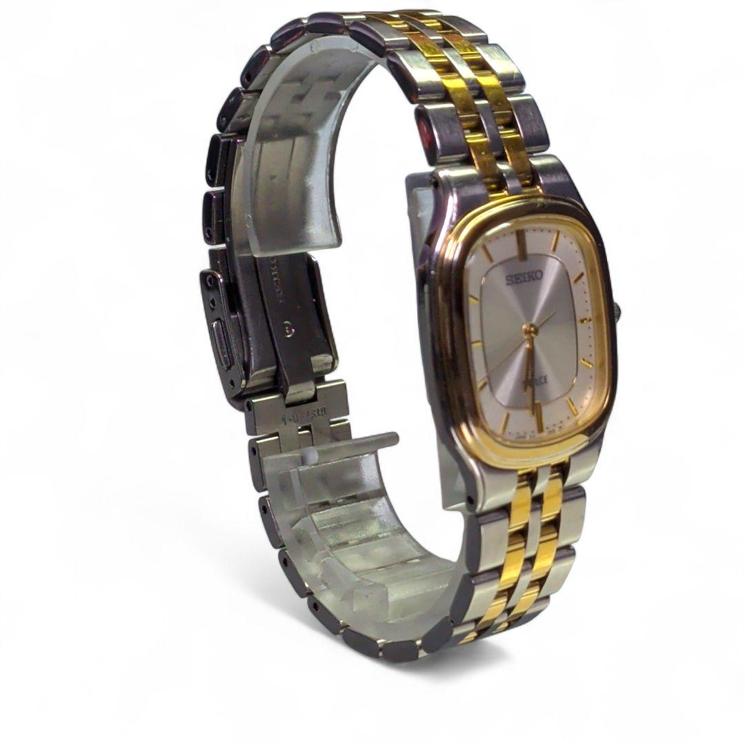 【美品】稼働品 セイコー ドルチェ 高精度クォーツ コンビメタル オーバル