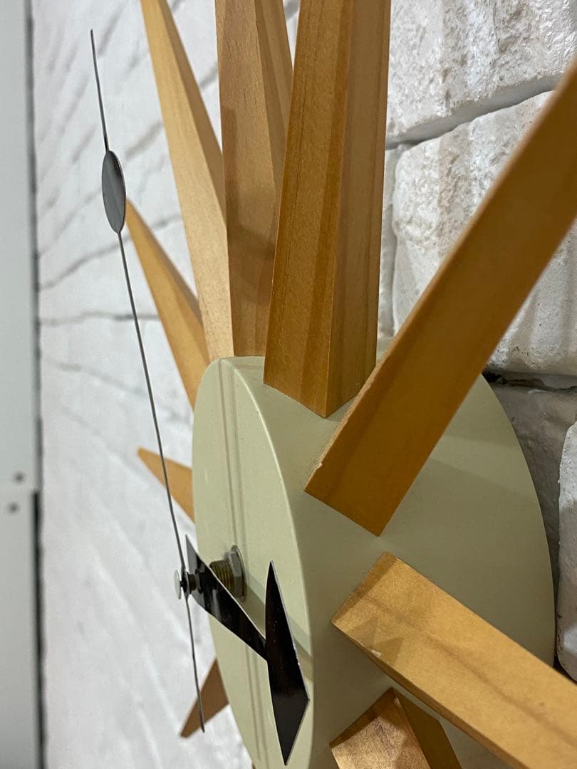 ②⭐️【全国送料無料】ビンテージ　ミッドセンチュリー　サンバースト クロック　時計