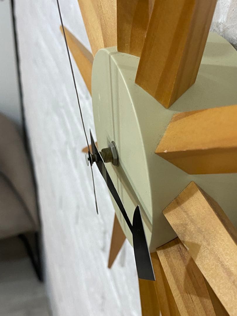 ②⭐️【全国送料無料】ビンテージ　ミッドセンチュリー　サンバースト クロック　時計