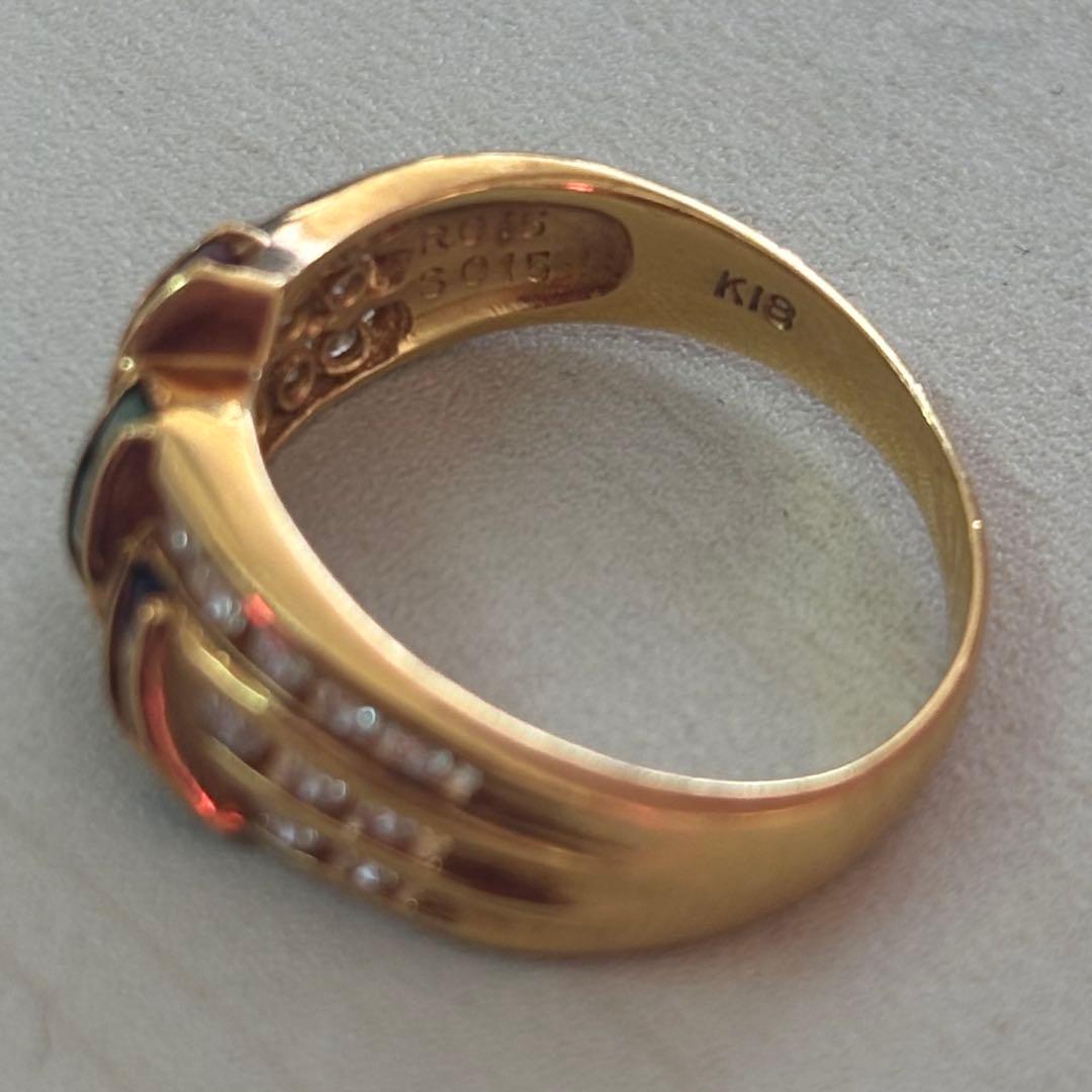 18k ルビー サファイア エメラルド リング　14号