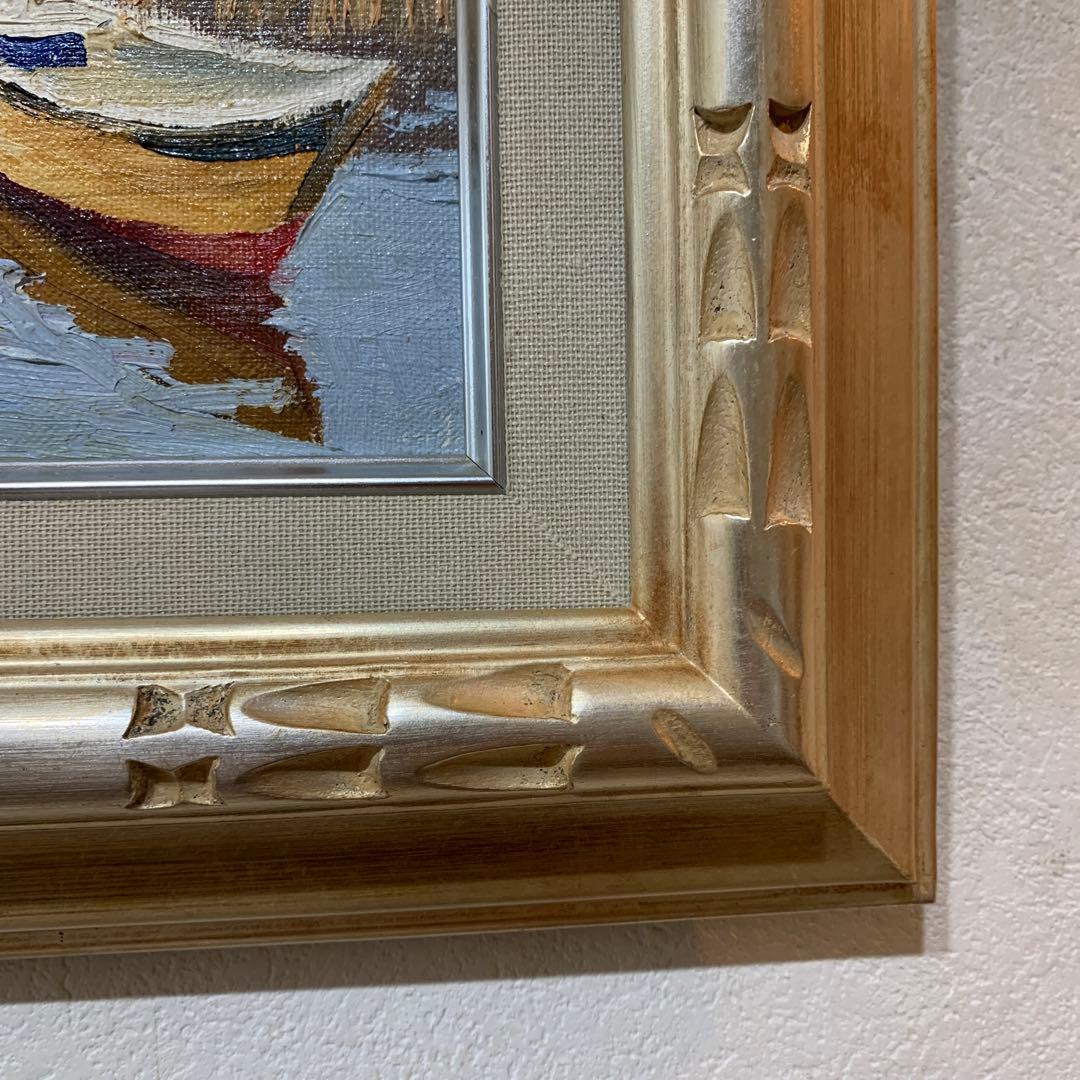 絵画 油彩肉筆画 真作 姫野陸郎『海辺』F3