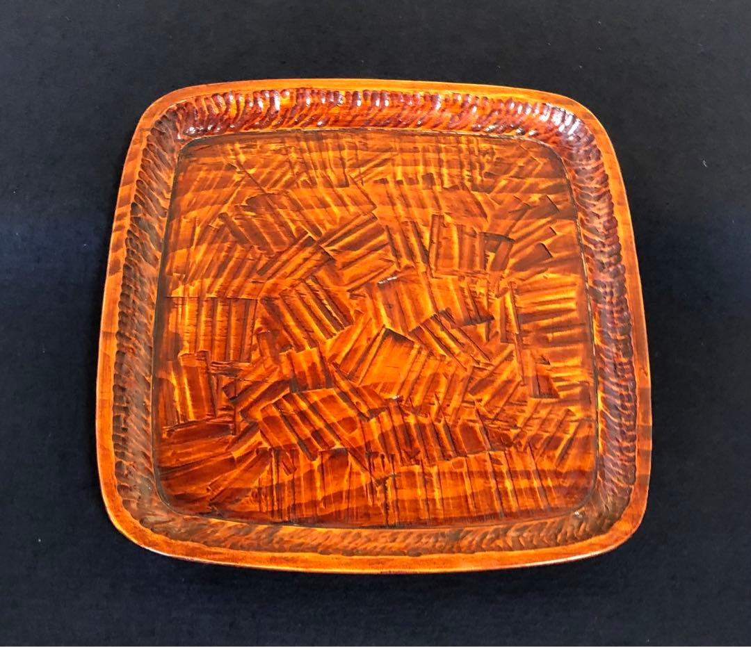 《R》伝統工芸 讃岐彫 小膳2客 讃岐膳 讃岐盆 木製漆器　251007あ7