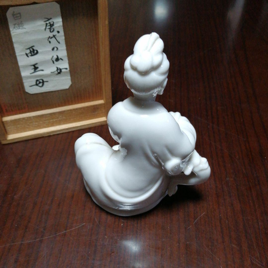 南京白磁　西王母像　13.5cm　清代後期