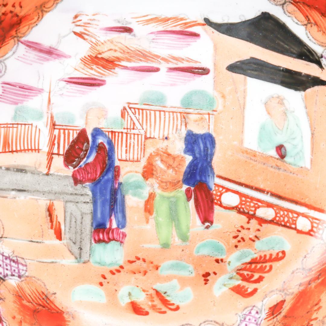 ニューホール 19世紀 イングランド シノワズリ 窓辺の少年 ソーサー プレート