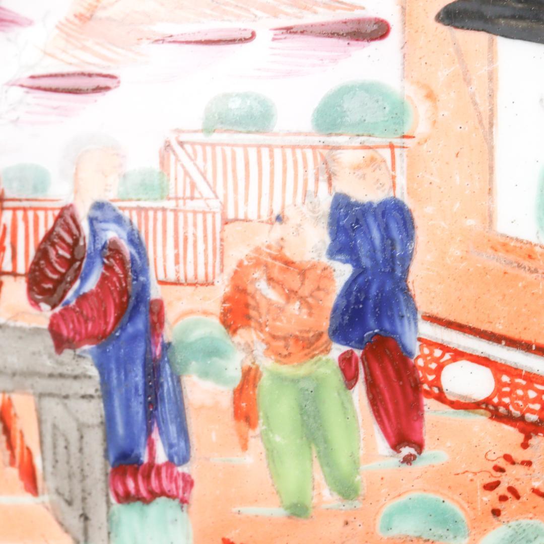 ニューホール 19世紀 イングランド シノワズリ 窓辺の少年 ソーサー プレート