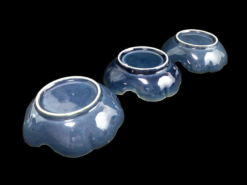 古伊万里　瑠璃　若松の図　膾皿　３客　C167AS-CTh