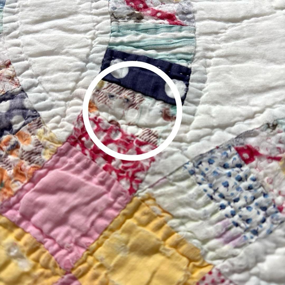 【稀少】【貴重】アメリカンアンティーク⭐︎ダブルウエディング　約224×166cm