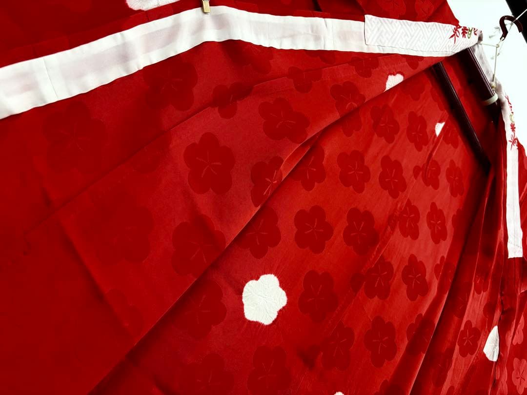 七五三着物　7才　女児　四つ身　雪輪に花々／ピンク系《子供490》#江戸小もーん