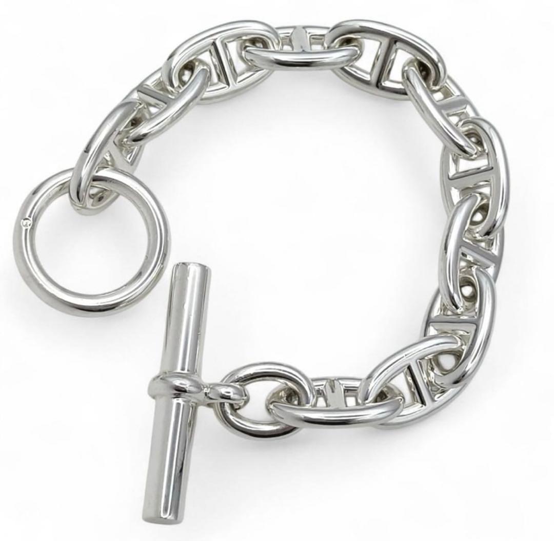 Hermès シルバーチェーンブレスレット GM11コマ 定価28