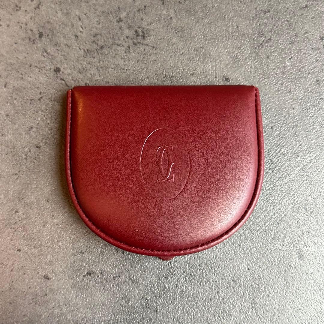 Cartier マストライン 馬蹄型 ケース 小銭入れ　ボルドー