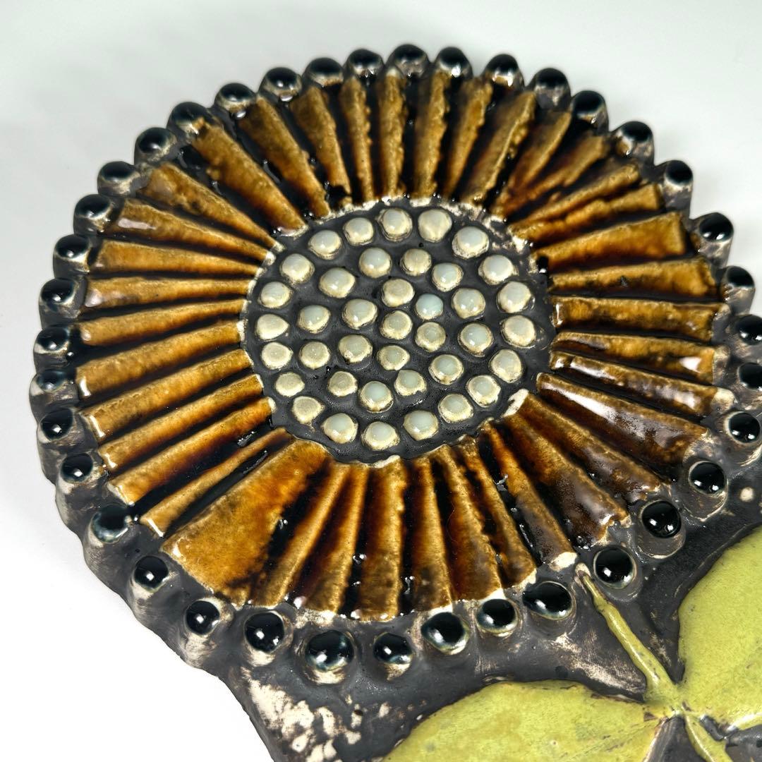 □極美品 リサラーソン LISA LARSON ひまわり 陶板 グスタフスベリの