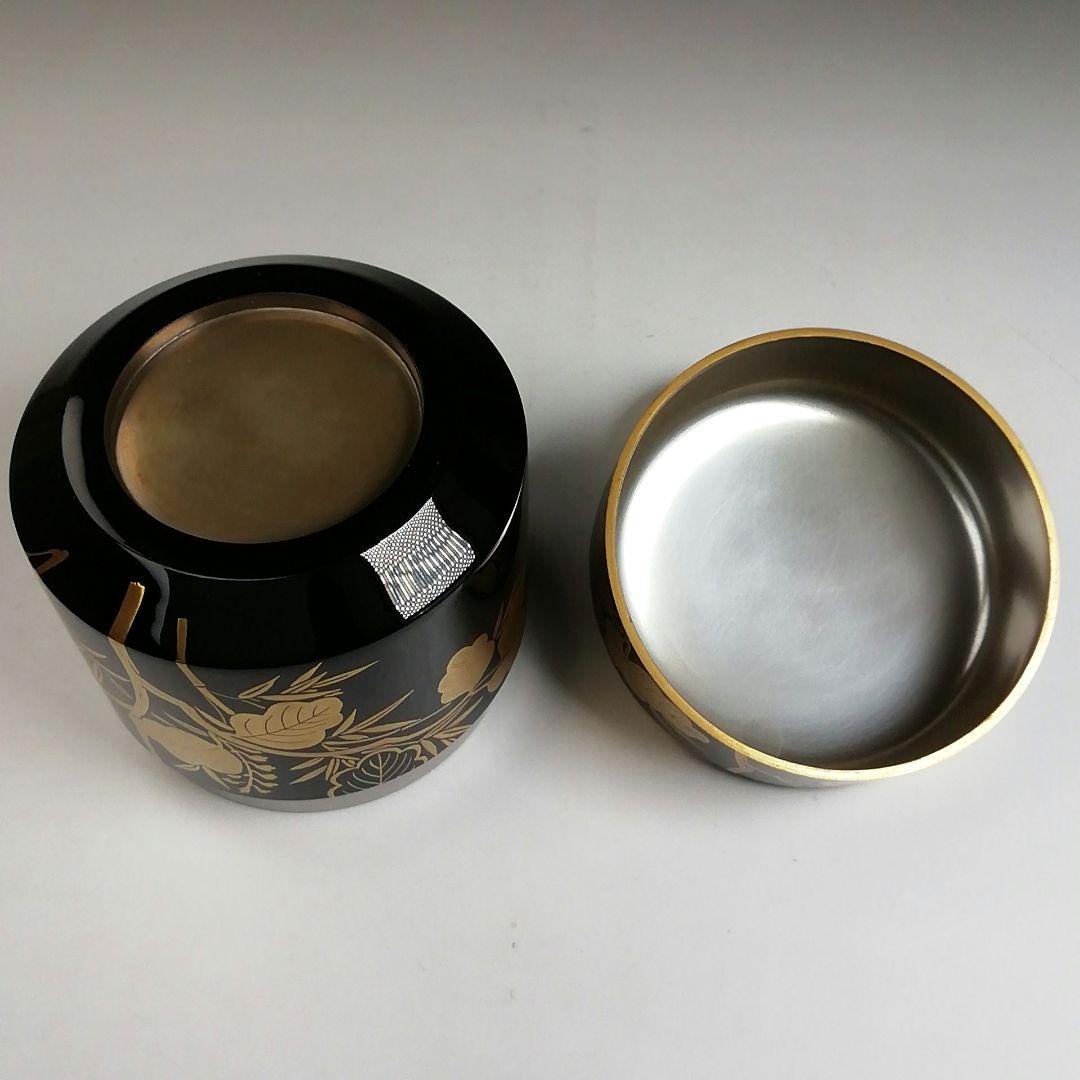 T928 棗 『桐竹蒔絵』『雪吹』『中村孝也 作』 共箱 茶道具