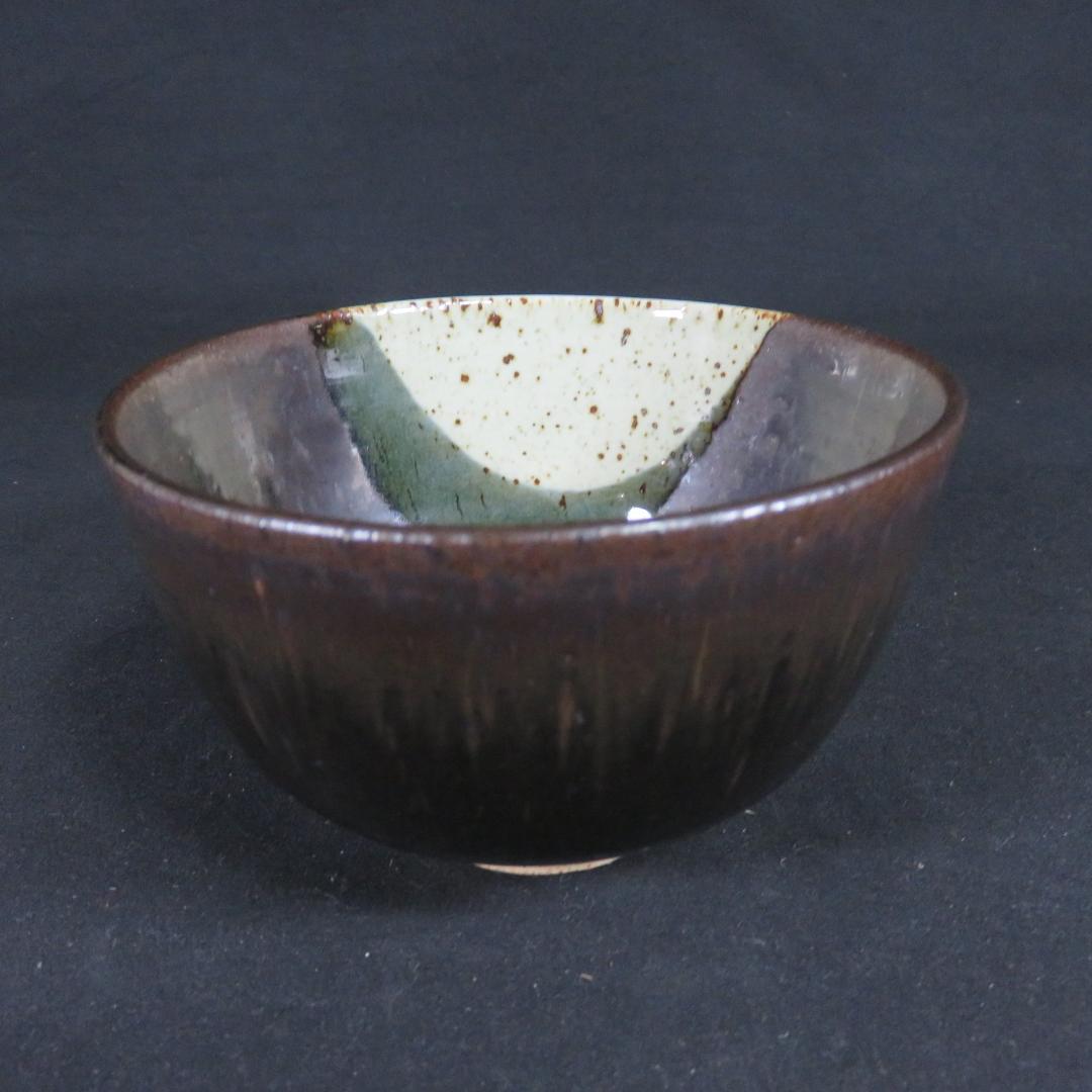 茶道具 寺垣外窯 杉本貞光造 御本立鶴茶碗 抹茶茶碗