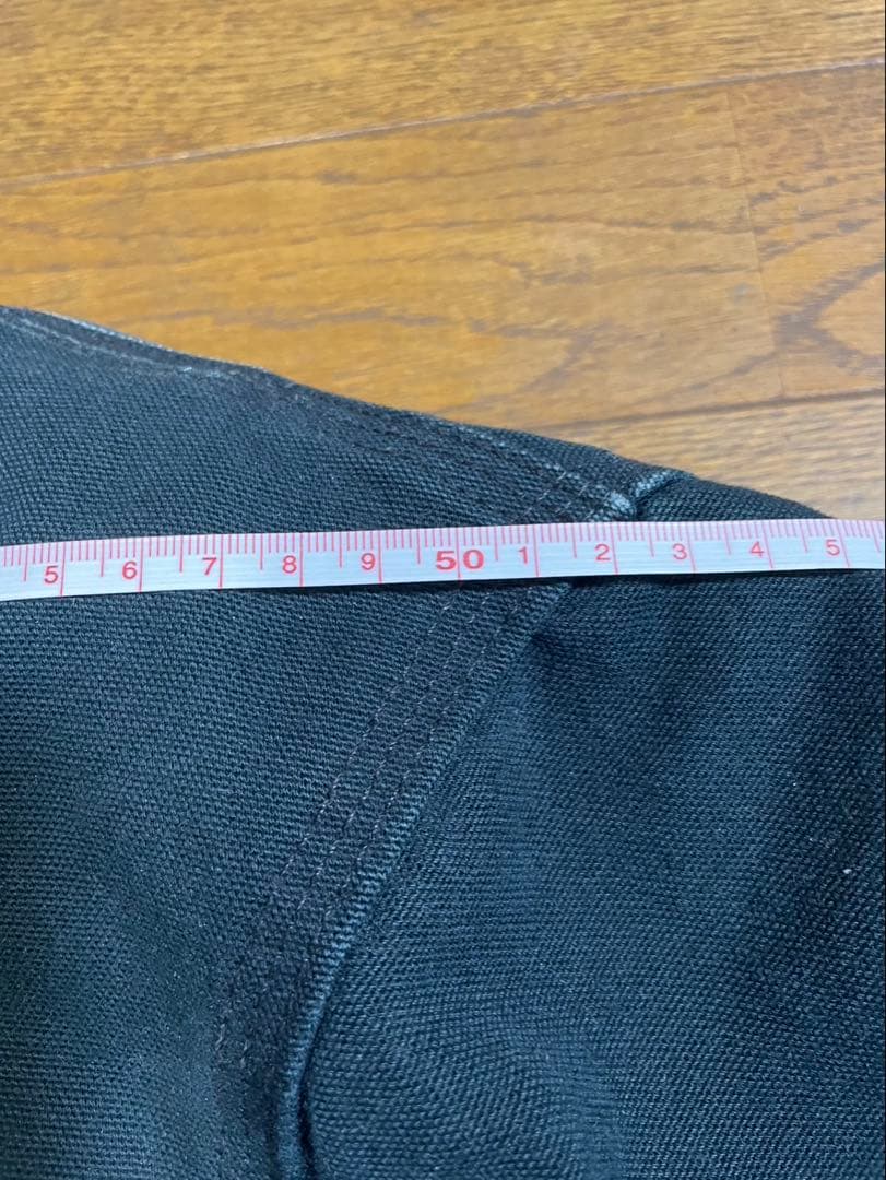 カーハート　トラディショナルジャケット　ブラック短丈　企業ロゴ　フェード　深緑