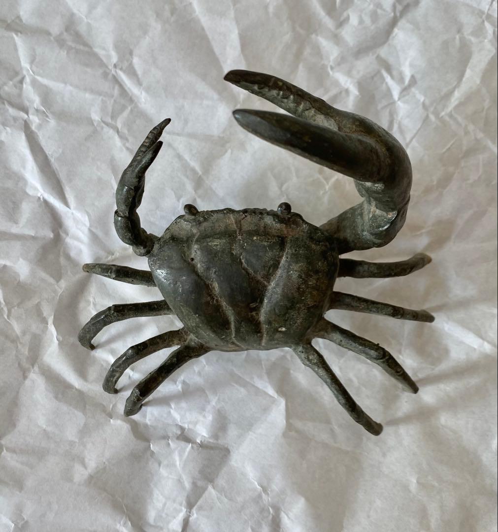 古銅カニ置物　蟹置物(大型)