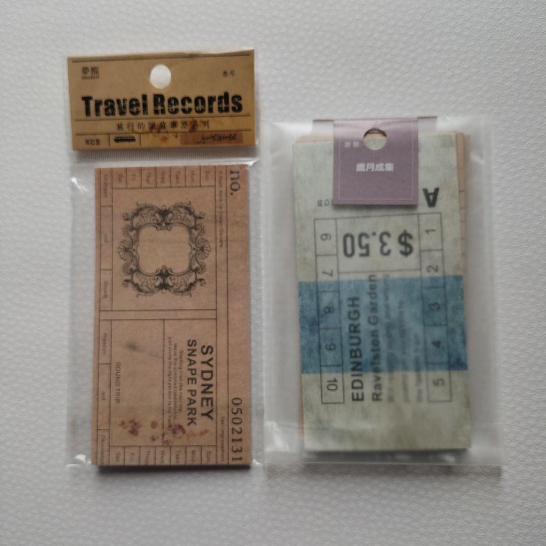 まとめ売り】チケット風コラージュ 切符 素材紙 ロールシール 海外紙もの